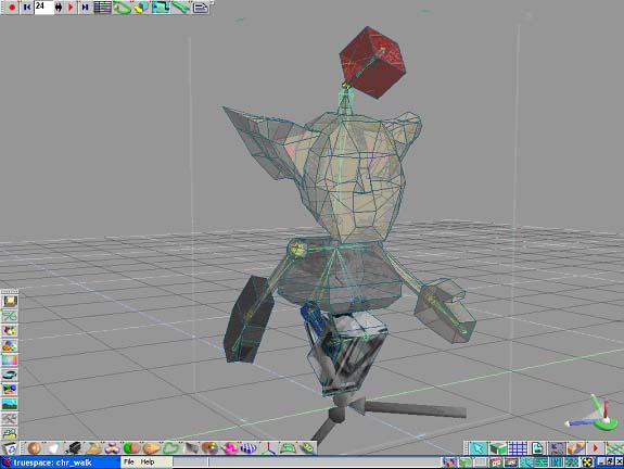 Blockhead model in TrueSpace.